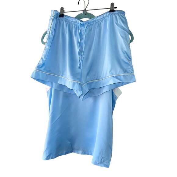 Jason Wu Womens Pajama Set Size Large Blue Satin Camisole V Neck Casual - Picture 8 of 8